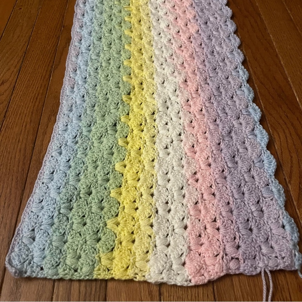 Handmade crochet baby blanket Lap Pastel